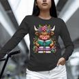 Highland Cow Book Floral Bookworm Unisex Long Sleeve T-Shirt Highland Cow Book Floral Bookworm Unisex Long Sleeve T-Shirt