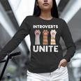 Introvert Unite Kitty Paws Raise Introverted Gathering Unisex Long Sleeve T-Shirt