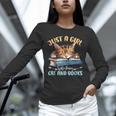 Just a Girl Who Loves Cats And Books Kitties Pet Art Lover Unisex Long Sleeve T-Shirt