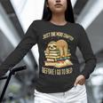 Just One More Chapter Sloth Sleeping On Books Reading Unisex Long Sleeve T-Shirt