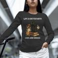 Life Is Better With Cats And Books Cute Cat Lover For Men Women Kids Unisex Long Sleeve T-Shirt Life Is Better With Cats And Books Cute Cat Lover For Men Women Kids Unisex Long Sleeve T-Shirt