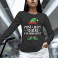 Most Likely To Read A Book Matching Christmas Elf Unisex Long Sleeve T-Shirt Most Likely To Read A Book Matching Christmas Elf Unisex Long Sleeve T-Shirt