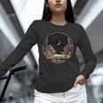 Moon Book Bookshelf Library Coffee Cup Star Stars Pattern Unisex Long Sleeve T-Shirt Moon Book Bookshelf Library Coffee Cup Star Stars Pattern Unisex Long Sleeve T-Shirt