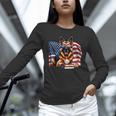 Patriotic German Shepherd Books Baseball USA Flag Vintage Unisex Long Sleeve T-Shirt