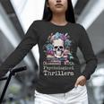 Psychological Thriller Reader Fan Skull Flowers Books Unisex Long Sleeve T-Shirt