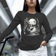 Rabbit Reading Book Full Moon Lake Scenery Unisex Long Sleeve T-Shirt