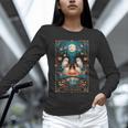 The Reader Bookish Cute Spooky Ghost Reading Book Tarot Card Unisex Long Sleeve T-Shirt