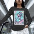 The Reader Retro Reading Skeleton Books Flowers Tarot Card Unisex Long Sleeve T-Shirt