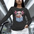 Readsalotl Axolotl Reading Book Lover Reading Pocket Axolotl Unisex Long Sleeve T-Shirt