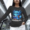 Readsolotl Blue Kawaii Axolotl Book Lover Reading Unisex Long Sleeve T-Shirt