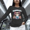 Readsolotl Pink Kawaii Axolotl Read Book Lover Reading Unisex Long Sleeve T-Shirt