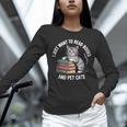 Retro I Just Want To Read Books And Pet Cats Unisex Long Sleeve T-Shirt