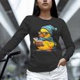 Rubber Duck Reading Book Rubber Duckie Reader Coffee Lover Unisex Long Sleeve T-Shirt