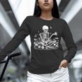 Skeleton Reading Book Floral Dark For Book Lovers Unisex Long Sleeve T-Shirt Skeleton Reading Book Floral Dark For Book Lovers Unisex Long Sleeve T-Shirt