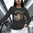 Sloth Reading a Book Lazy Sloth Bookworm Unisex Long Sleeve T-Shirt