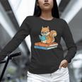 Squirrel Reading Book Glasses Bookworm Librarian Unisex Long Sleeve T-Shirt