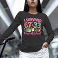 Survived 67 Days Of School Ice Cream Drip Apple Pencil Book Unisex Long Sleeve T-Shirt