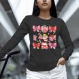 Valentine Cupid Coquette Pink Bow Apple Books Teacher Unisex Long Sleeve T-Shirt