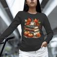 Vintage Autumn Books Coffee Pumpkin Fall Reading Unisex Long Sleeve T-Shirt