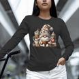 Vintage Cute Gnome Reading Book Coffee Latte Men Women Kids Unisex Long Sleeve T-Shirt