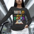 Wild About Reading Books Reader Bookworm Animals Book Lover Unisex Long Sleeve T-Shirt Wild About Reading Books Reader Bookworm Animals Book Lover Unisex Long Sleeve T-Shirt