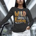 Wild About Reading Lover Bookworm Library Teacher Zoo Animal Unisex Long Sleeve T-Shirt