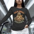 Wild About Reading Sloth Coffee Teacher Book Lover Unisex Long Sleeve T-Shirt