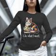 Womens Girls Books I Do What I Want Calico Cat Lover Unisex Long Sleeve T-Shirt