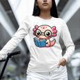 Adorable Book Lover Axolotl With Reading Glasses Cute Unisex Long Sleeve T-Shirt Adorable Book Lover Axolotl With Reading Glasses Cute Unisex Long Sleeve T-Shirt
