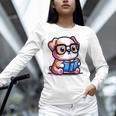 Adorable Book Lover Bulldog With Reading Glasses Cute Raglan Baseball Tee Unisex Long Sleeve T-Shirt Adorable Book Lover Bulldog With Reading Glasses Cute Raglan Baseball Tee Unisex Long Sleeve T-Shirt