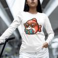Adorable Book Lover Salmon With Reading Glasses Cute Unisex Long Sleeve T-Shirt