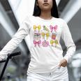 Apple Coquette Bow Books First Day Of School Back To School Unisex Long Sleeve T-Shirt Apple Coquette Bow Books First Day Of School Back To School Unisex Long Sleeve T-Shirt