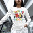Back To School Checkered Book Pencil Groovy Teacher Student Unisex Long Sleeve T-Shirt