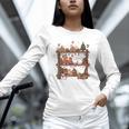 Christmas Cats Bookshelf Gingerbread Unisex Long Sleeve T-Shirt