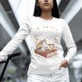 Coffee Cats & Books Cute Cat Book Lover Reading Unisex Long Sleeve T-Shirt