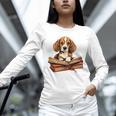 Cute Dog Beagle Reading Book Unisex Long Sleeve T-Shirt Cute Dog Beagle Reading Book Unisex Long Sleeve T-Shirt