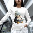 Cute Penguin Reading Book Faux-Crochet Print Unisex Long Sleeve T-Shirt Cute Penguin Reading Book Faux-Crochet Print Unisex Long Sleeve T-Shirt