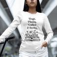 Dogs Plants Coffee Books Book Lover Dog Lover Reading Unisex Long Sleeve T-Shirt