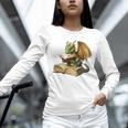 Dragon Bookworm Reading Book Graphic Unisex Long Sleeve T-Shirt Dragon Bookworm Reading Book Graphic Unisex Long Sleeve T-Shirt