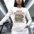 Easily Distracted By Cats And Books Vintage Unisex Long Sleeve T-Shirt Easily Distracted By Cats And Books Vintage Unisex Long Sleeve T-Shirt