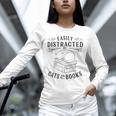 Easily Distracted By Cats And Books For Women Unisex Long Sleeve T-Shirt Easily Distracted By Cats And Books For Women Unisex Long Sleeve T-Shirt