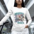 Easily Distracted By Dragons And Books Bookworm Unisex Long Sleeve T-Shirt Easily Distracted By Dragons And Books Bookworm Unisex Long Sleeve T-Shirt