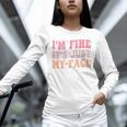 I'm Fine It's Just My Face Resting Face Mood Introvert Premium Unisex Long Sleeve T-Shirt