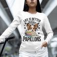 Papillon Dog Breed Life Is Better With Books And Papillons Unisex Long Sleeve T-Shirt Papillon Dog Breed Life Is Better With Books And Papillons Unisex Long Sleeve T-Shirt