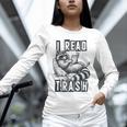 Racoon Reading Spicy Smutty Book Booktok I Read Trashy Books Unisex Long Sleeve T-Shirt