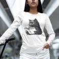 Reading Cat Cat Book Lover Unisex Long Sleeve T-Shirt