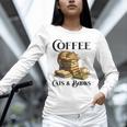 Sleeping Cat And Books With Coffee Lover Unisex Long Sleeve T-Shirt Sleeping Cat And Books With Coffee Lover Unisex Long Sleeve T-Shirt