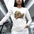 Sulcata Tortoise Reading A Book Unisex Long Sleeve T-Shirt Sulcata Tortoise Reading A Book Unisex Long Sleeve T-Shirt
