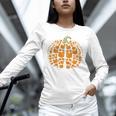 Vintage Book Pumpkin Autumn Fall Librarians Bookworm Teacher Unisex Long Sleeve T-Shirt