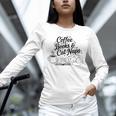 Vintage Retro Coffee Books & Cat Naps Unisex Long Sleeve T-Shirt